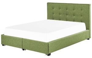 Manželská posteľ 140 cm Rhiannon (zelená) (s roštom a úložným priestorom). Vlastná spoľahlivá doprava až k Vám domov. 1075623