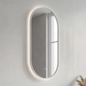 Nimco Biele oválne LED zrkadlo s podsvietením 400x800 s dvoma dotykovými senzormi - ZPB 62002LVX-05