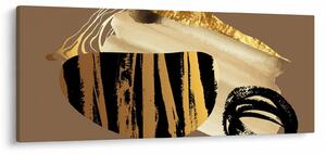 Obraz - Abstrakcia golden brown N⁰2 (120x50 cm)