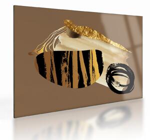 Sklenený obraz - Abstrakcia golden brown N⁰2 (70x50 cm)