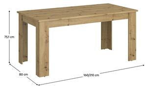 Rozkladací jedálenský stôl 160 IRON (dub artisan) (pre 6-8 osôb). Vlastná spoľahlivá doprava až k Vám domov. 1091461
