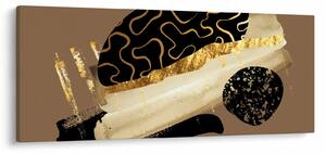 Obraz - Abstrakcia golden brown N⁰3 (120x50 cm)