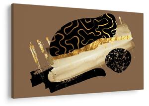 Obraz - Abstrakcia golden brown N⁰3 (90x60 cm)