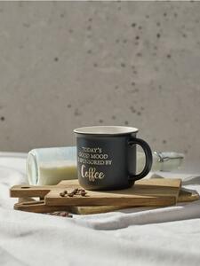 Sinsay - Keramický hrnček s nápisom Today’s Good Mood Is Sponsored By Coffee - čierna