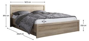 Manželská posteľ 160 JESS (dub sonoma) (s roštom a matracom). Vlastná spoľahlivá doprava až k Vám domov. 1091593