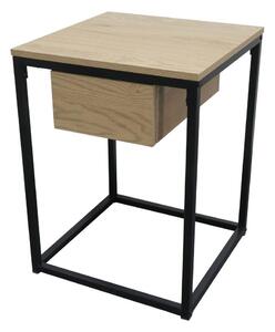 Príručný stolík MALAK (dub + čierna). Vlastná spoľahlivá doprava až k Vám domov. 1091602