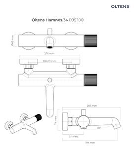 Oltens Hamnes vaňová/sprchová batéria nástenná chrómová 34005100