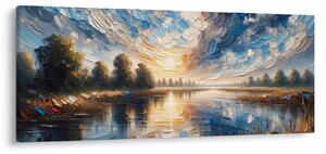 Obraz - Maľba slnka nad vodou (120x50 cm)
