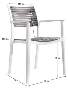 Jedálenská stolička HERMA (biela + sivá). Vlastná spoľahlivá doprava až k Vám domov. 1091683