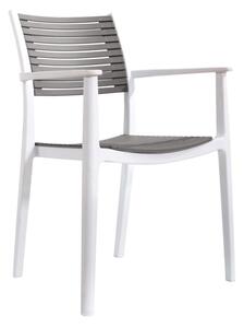 Jedálenská stolička HERMA (biela + sivá). Vlastná spoľahlivá doprava až k Vám domov. 1091683