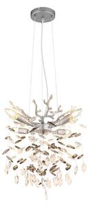 Globo 64138HS - Závesný luster QUEENA na lankách 4xE14/40W/230V strieborný