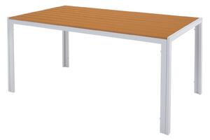 Záhradný stôl BANTO (biela oceľ + dub) (pre 4-6 osôb). Vlastná spoľahlivá doprava až k Vám domov. 1091742