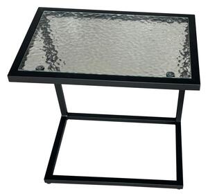 Záhradný stolík SELIK (čierna oceľ + tvrdené sklo). Vlastná spoľahlivá doprava až k Vám domov. 1091745