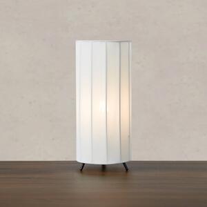 Stolová lampa Hikari, Ø 14 cm, biela/čierna, látka/kov, Biela / opálová, Obývacia izba / jedáleň, Textil / látka / hodváb, Stojacie svietidlo