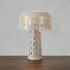 Stolová lampa Verbera, greige, výška 38 cm, kov, Hliník / sivá / zinok, Obývacia izba / jedáleň, kov, Vintage, Stojacie svietidlo