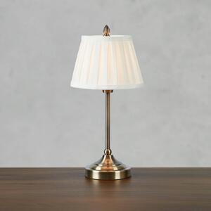 Stolová lampa Oxford, mosadzná farba, výška 43 cm, kov/textil, Mosadz / zlato, Obývacia izba / jedáleň, Textil / látka / hodváb, Stojacie svietidlo