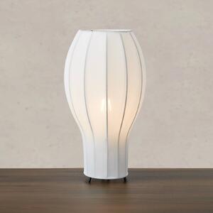 Stolová lampa Hikari, Ø 22 cm, biela/čierna, látka/kov, Biela / opálová, Obývacia izba / jedáleň, Textil / látka / hodváb, Stojacie svietidlo