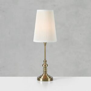 Stolová lampa Noble, mosadzová farba/prírodná biela, výška 56 cm, látka, Mosadz / zlato, Obývacia izba / jedáleň, Textil / látka / hodváb, Stojacie svietidlo