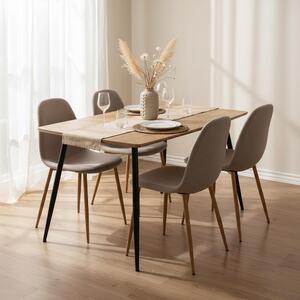 Jedálenský set 4x stoličky + stôl 120 cm AVENBERG NATURAL, béžová