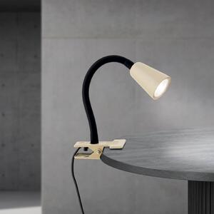 Svietidlo s upínacím mechanizmom Dotty, khaki, výška 33 cm, GU10, Krémová / jantárovo žltá, Obývacia izba / jedáleň, kov, Moderný, Lampa s klipom/do zásuvky