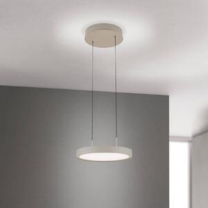 LED závesné svietidlo Teide, khaki, 1-plameňové, kov, 2700 K, Krémová / jantárovo žltá, Obývacia izba / jedáleň, Hliník, Moderný, Závesné svietidlo