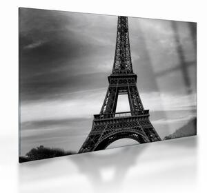Sklenený obraz - Ružové auto v Paríži (70x50 cm)