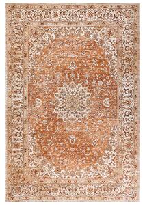 Koberec oranžový bavlna polyester 160 x 230 cm orientálny vzor vintage bytové doplnky