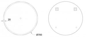 Dubiel Vitrum Ring 2 zrkadlo 70x70 cm okrúhly 5905241007830