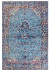 Koberec modrý bavlna polyester 200 x 300 cm orientálny vzor vintage bytové doplnky