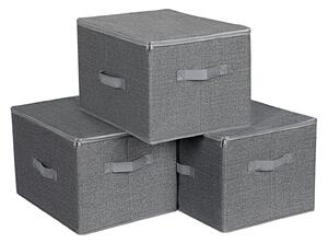 Dekorstudio Sada skladacích organizérov do kúpeľne RYZB03G 3x 40x30x25 cm – sivá