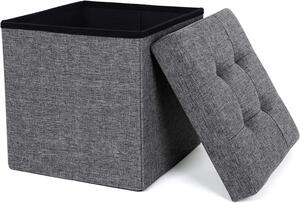Dekorstudio Skladacia taburetka s úložným priestorom LSF27Z 38x38x38 cm – tmavosivá