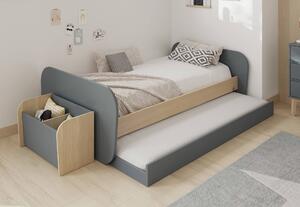 MUZZA Detská posteľ nabet s úložným priestorom 90 x 190 cm zelená