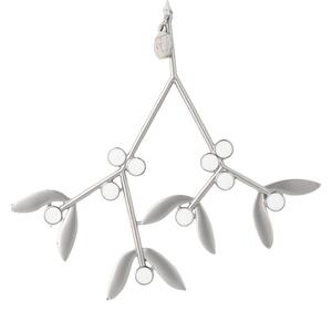 Kovová vianočná ozdoba Mistletoe Silver