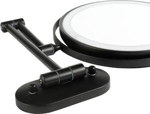 Faneco Como Black zrkadlo 20x20 cm okrúhly s osvetlením čierna M200LBSBL