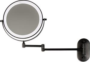 Faneco Como Black zrkadlo 20x20 cm okrúhly s osvetlením M200LBSBL