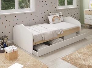 MUZZA Detská posteľ niafana s úložným priestorom 90 x 190 cm biela