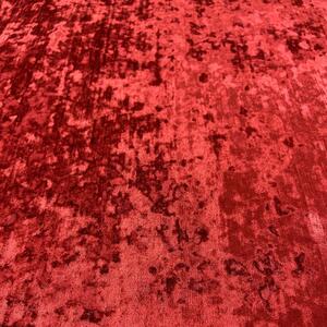 Dekoračná látka mačkaný zamat Červená - šírka 142 cm, metráž