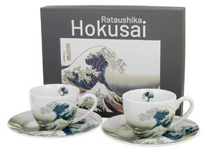 Duo Porcelánová šálka s podšálkou Hokusai The Great Wave 90 ml sada 2ks
