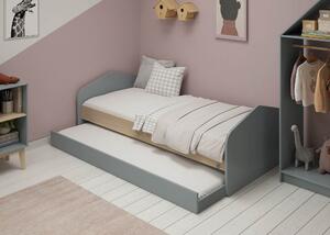 MUZZA Detská posteľ niafana s úložným priestorom 90 x 190 cm zelená
