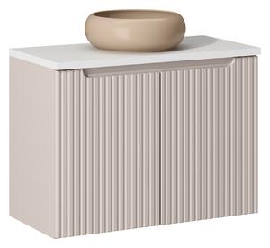 Comad Kúpeľňová skrinka s doskovým umývadlom Nova Cashmere 80 kašmír mat/biela mat