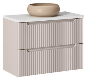 Comad Kúpeľňová skrinka s doskovým umývadlom Nova Cashmere 80 kašmír/biela
