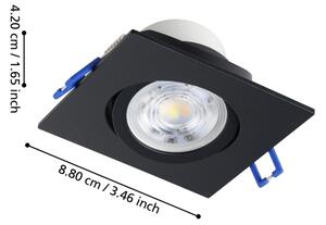 Eglo 902285-SADA 3xLED stropné podhľadové svietidlo SALICETO LED/6,4W/230V 8,8x8,8cm čierna