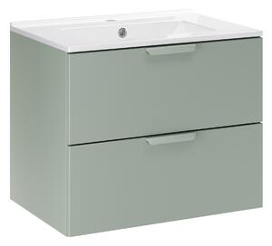 Comad Kúpeľňová skrinka s nábytkovým umývadlom Aster Green 60 zelená matná