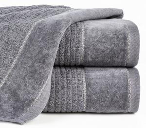 Bavlnená osuška GLORY v tmavo sivej farbe s velúrovým okrajom prešitá lesklou niťou Breite: 50 cm | Länge: 90 cm