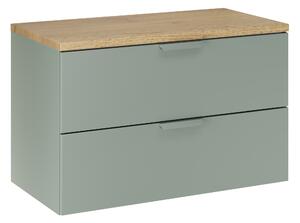 Comad Kúpeľňová skrinka pod doskové umývadlo Aster Green 80 zelená mat/dub cremona
