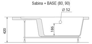 Ravak - Panel SABINA, 80 cm - biela