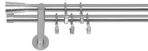 Moderná garniža Walec Basic 19 mm matný chróm dvojitá Dĺžka (cm): 180