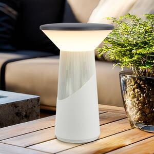 Stolová LED lampa na batérie Pilia antracitová/svetlošedá Výška 24 cm IP44, Obývacia izba / jedáleň, Plast, Moderný, Stojacie svietidlo