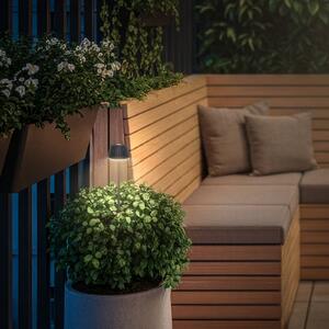 LED akumulátorová zemná lampa RIFFLE NANO, antracitová, Ø 6 cm, sada 2 ks, Čierna, kov, Moderný, Vonkajše bodové svietidlo / bodateľné do zeme