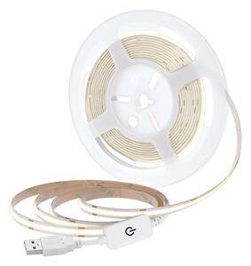 SOLIGHT LED COB pásik 3m 7W/m 500lm/m 4000K neutrálna biela USB napájanie vypínač 8mm